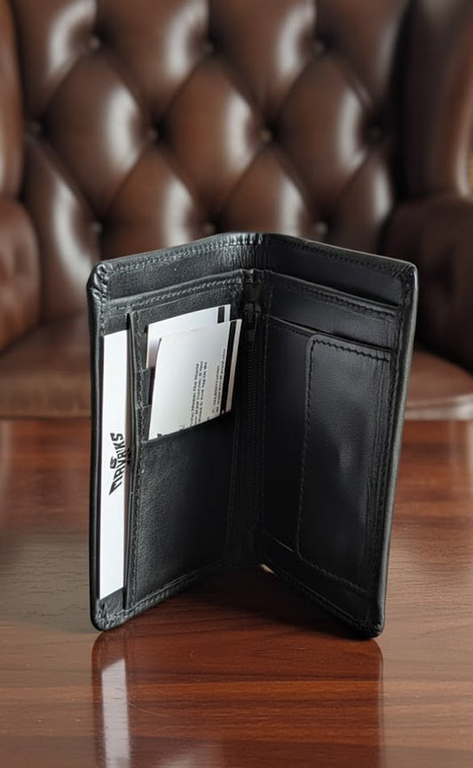 Leather Wallets - Bi-Fold Black - BLW#4