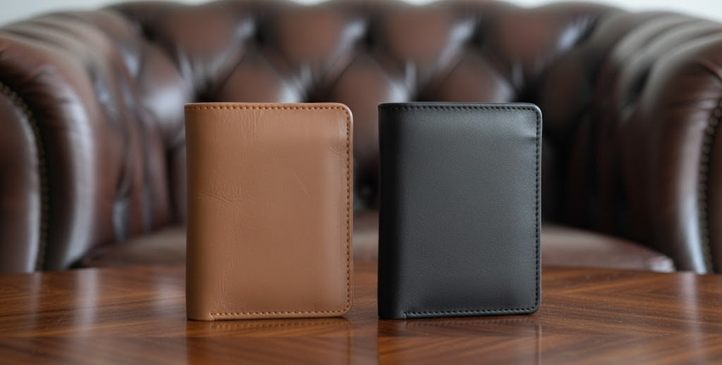 Leather Wallets - Bi-Fold Black - BLW#4