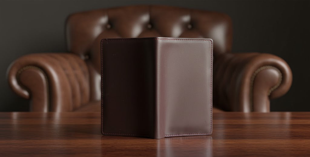 Leather Wallets - Mini Checkbook Choclate Brown - CBLW#2