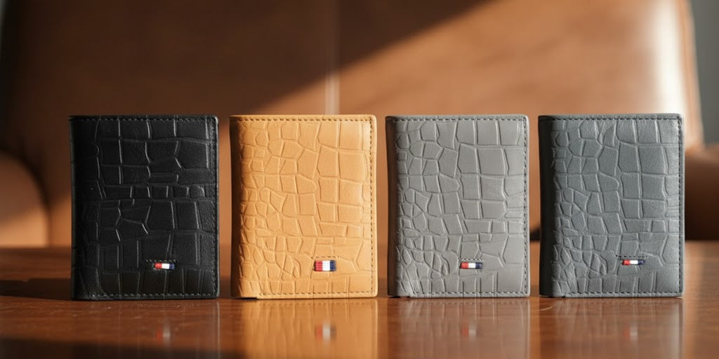 Leather Wallets - Three-Flap Grey - TFLW#1