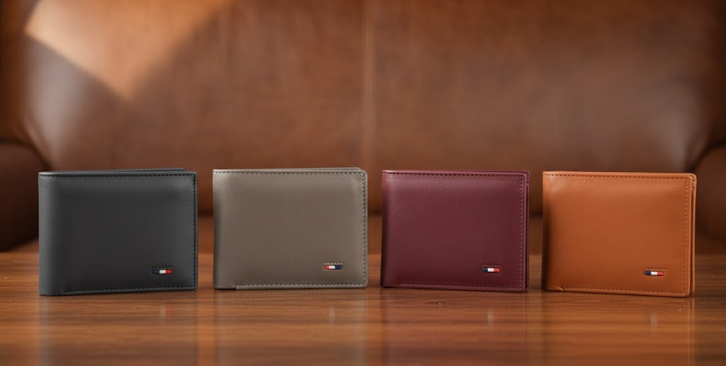 Leather Wallets - Three-Flap Khaki / Sand- TFLW#2