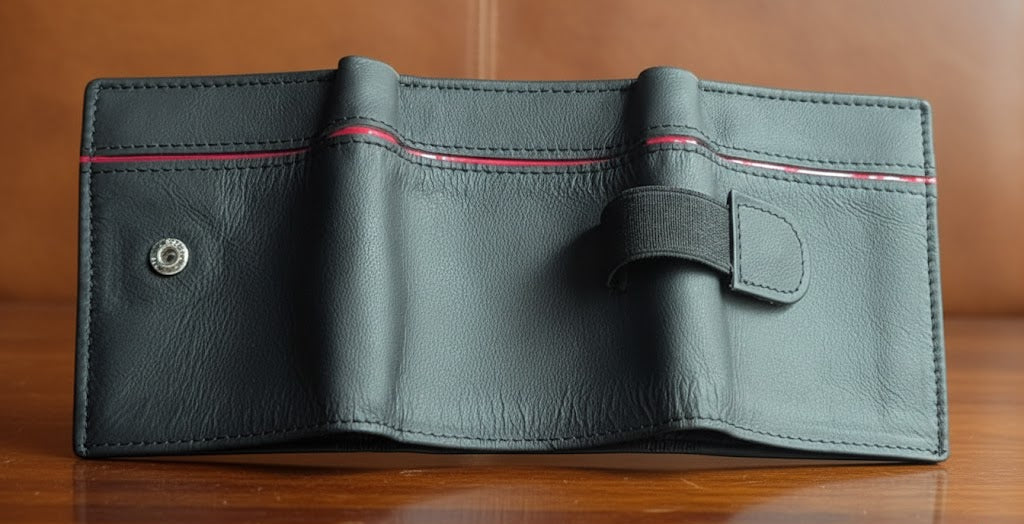 Leather Wallet - Trifold Black - TLW#1