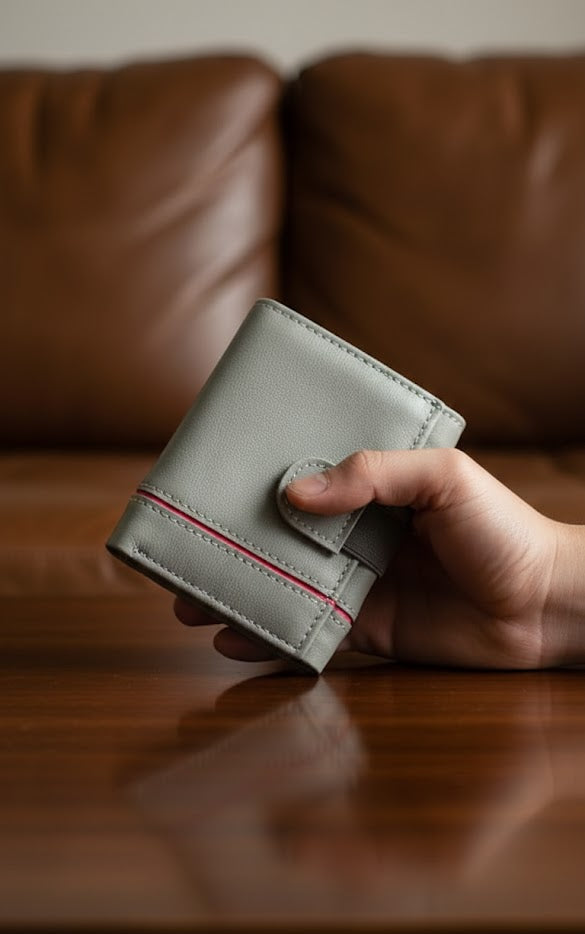 Leather Wallets - Trifold Grey - TLW#1