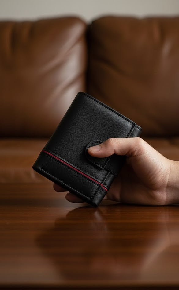 Leather Wallet - Trifold Black - TLW#1