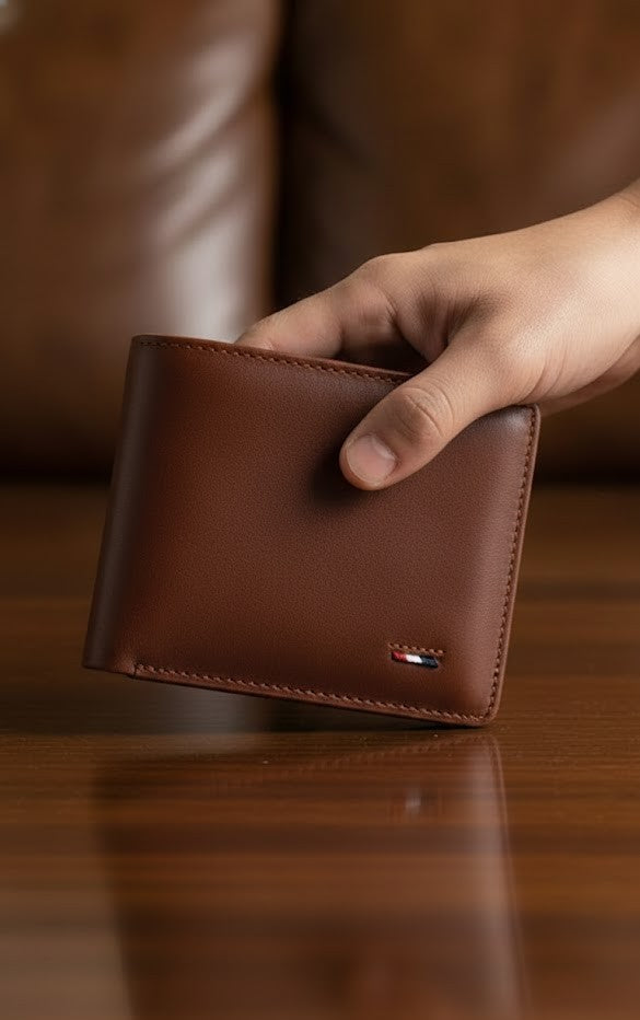 Leather Wallets - Three-Flap Khaki / Sand- TFLW#2