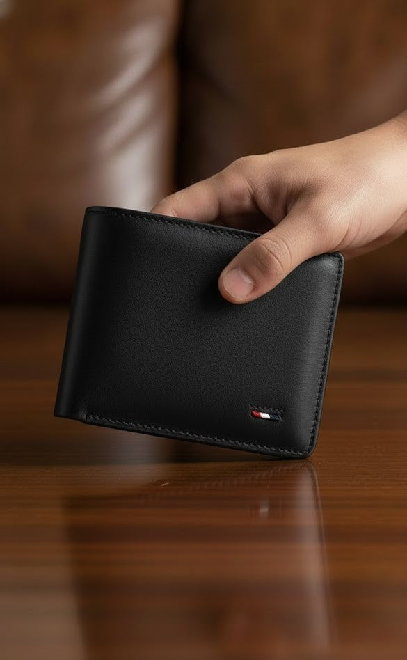 Leather Wallets - Three-Flap Black - TFLW#2