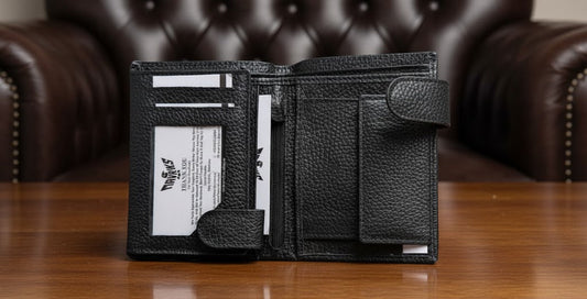 Leather Wallets - Bi-Fold Black - BLW#3