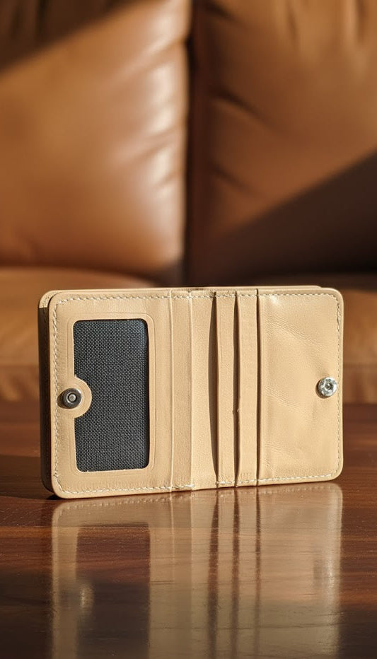 Leather Wallets - Bifold Beige - BLW#1