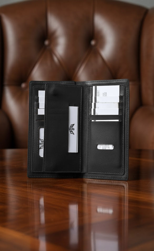 Leather Wallets - Checkbook Black - CBLW#1