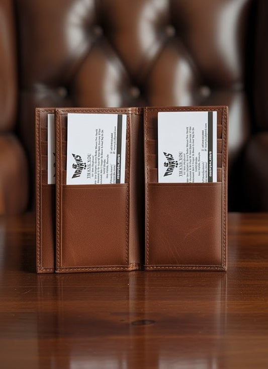 Gift / Combo Box - Small Checkbook Wallet with 2 in 1 Premium Leather Belt