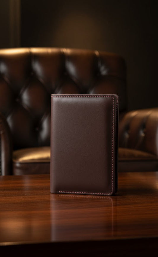 Leather Wallets - Mini Checkbook Choclate Brown - CBLW#2