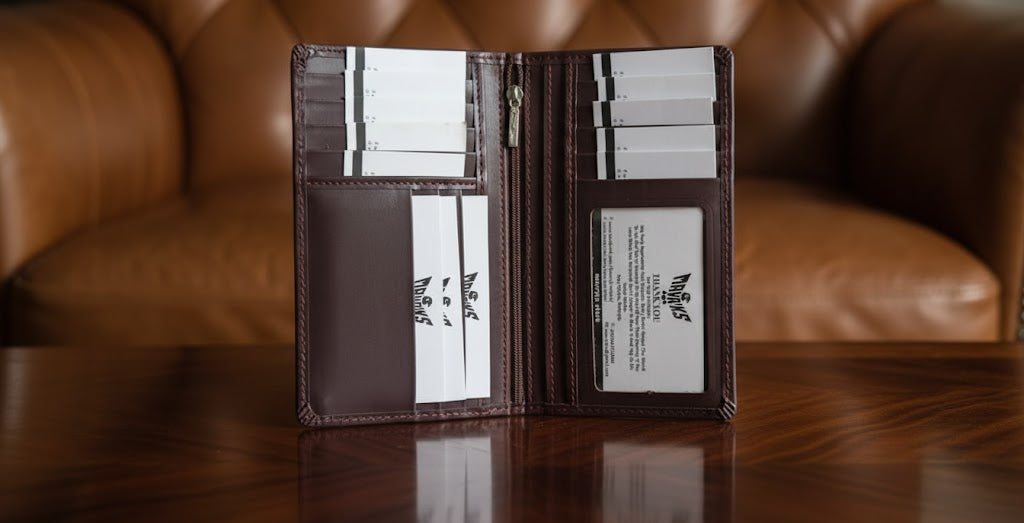 Leather Wallets - Mini Checkbook Choclate Brown - CBLW#2