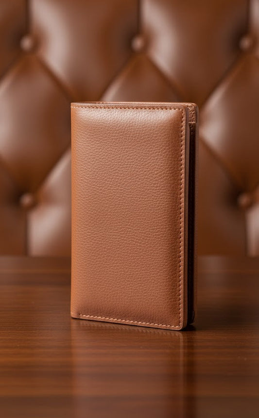 Leather Wallets - Checkbook Brown - CBLW#1