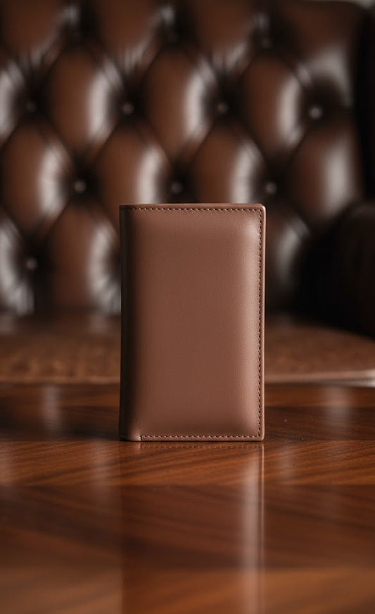 Leather Wallets - Checkbook Brown - CBLW#2