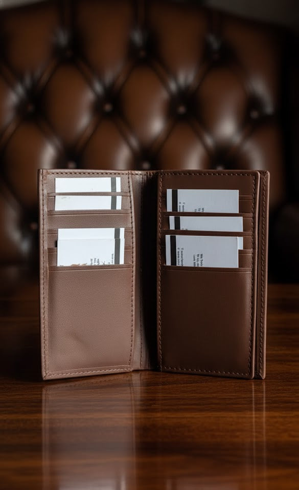 Leather Wallets - Checkbook Brown - CBLW#2