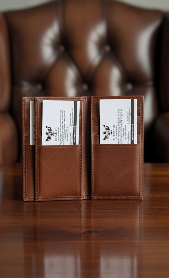 Leather Wallets - Checkbook Brown - CBLW#2