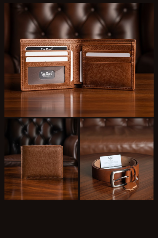 Gift / Combo Box - Trident Wallet with Leather Belt