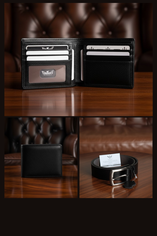 Gift / Combo Box - Trident Wallet with Leather Belt