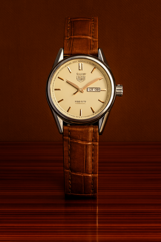 Leather Watches - Brown-White - LW#1