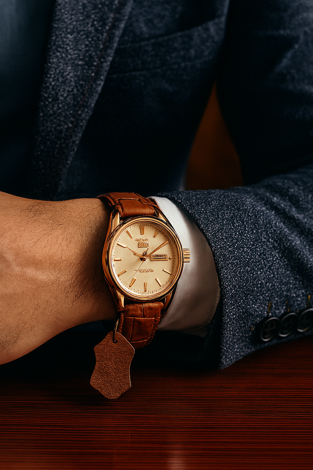 Leather Watches - Brown-White - LW#1