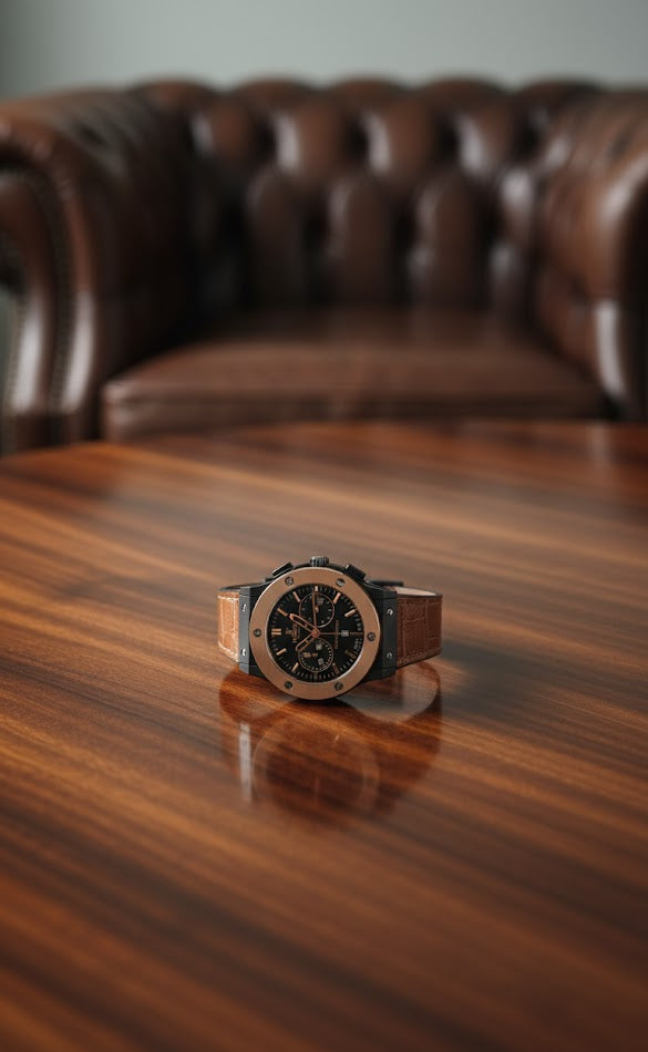 Premium Leather Watches - Brown-Gold - LW#1