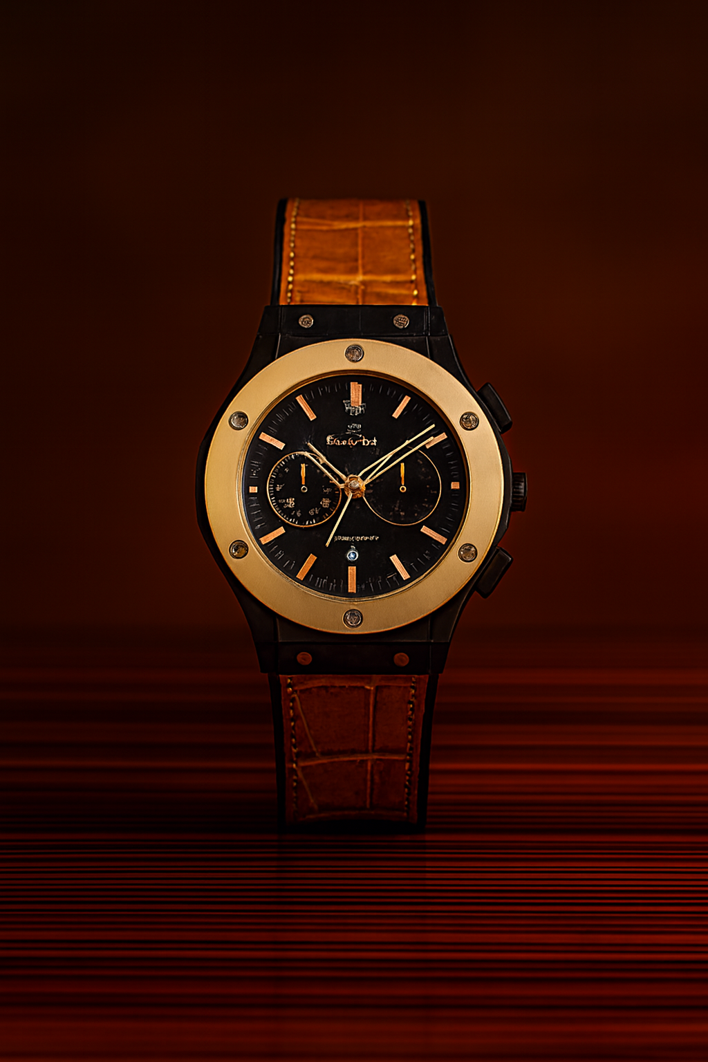 Premium Leather Watches - Brown-Gold - LW#1
