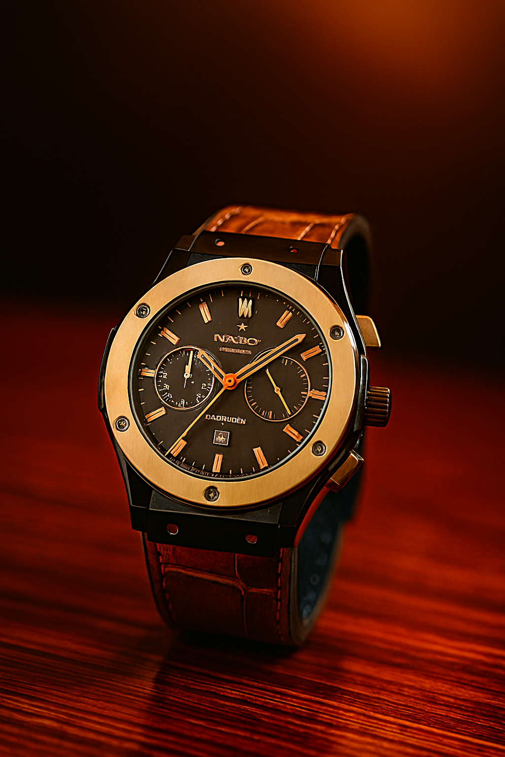 Premium Leather Watches - Brown-Gold - LW#1