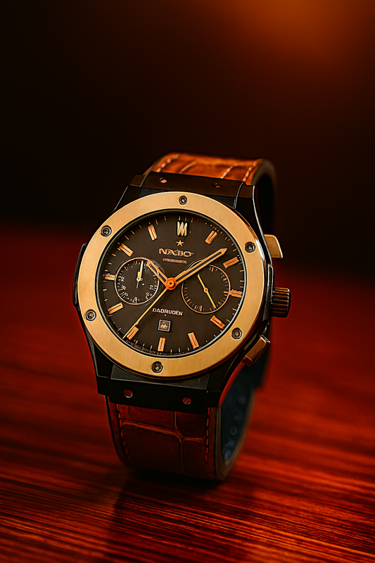 Premium Leather Watches - Brown-Gold - LW#1