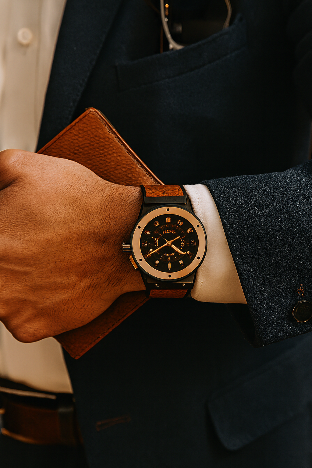 Premium Leather Watches - Brown-Gold - LW#1