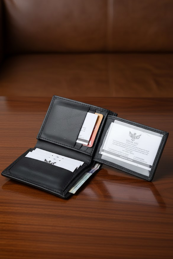 Gift / Combo Box - Soft Leather Wallet with Wrist Watch (Matching Color)