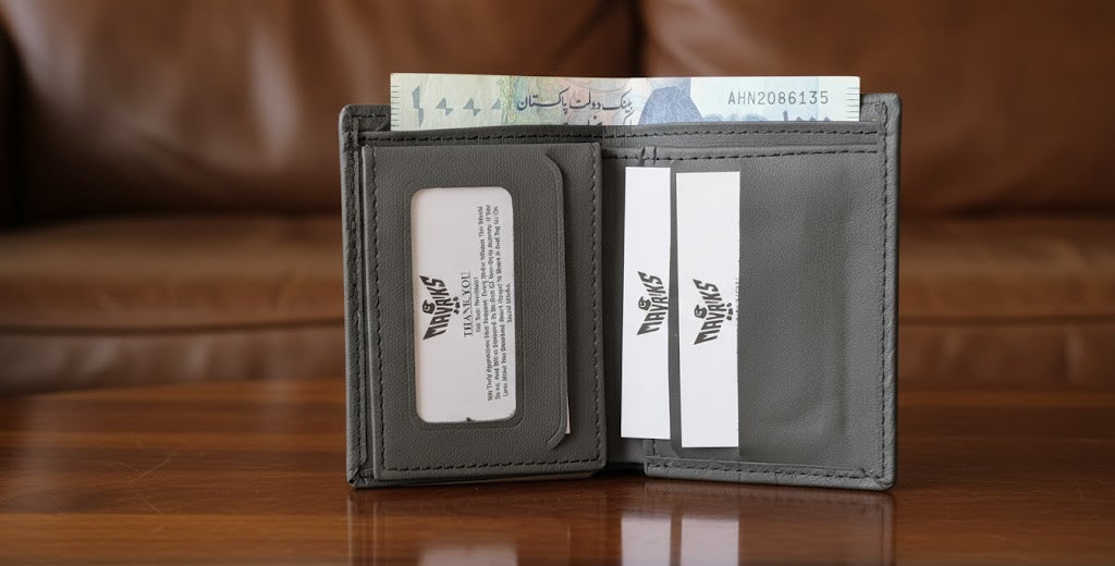 Leather Wallets - Three-Flap Grey - TFLW#1
