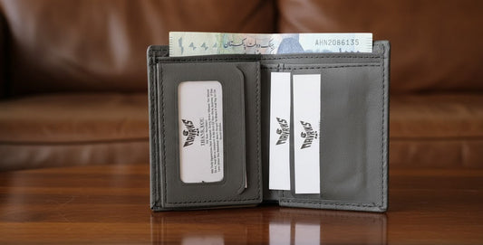 Leather Wallets - Three-Flap Grey - TFLW#1