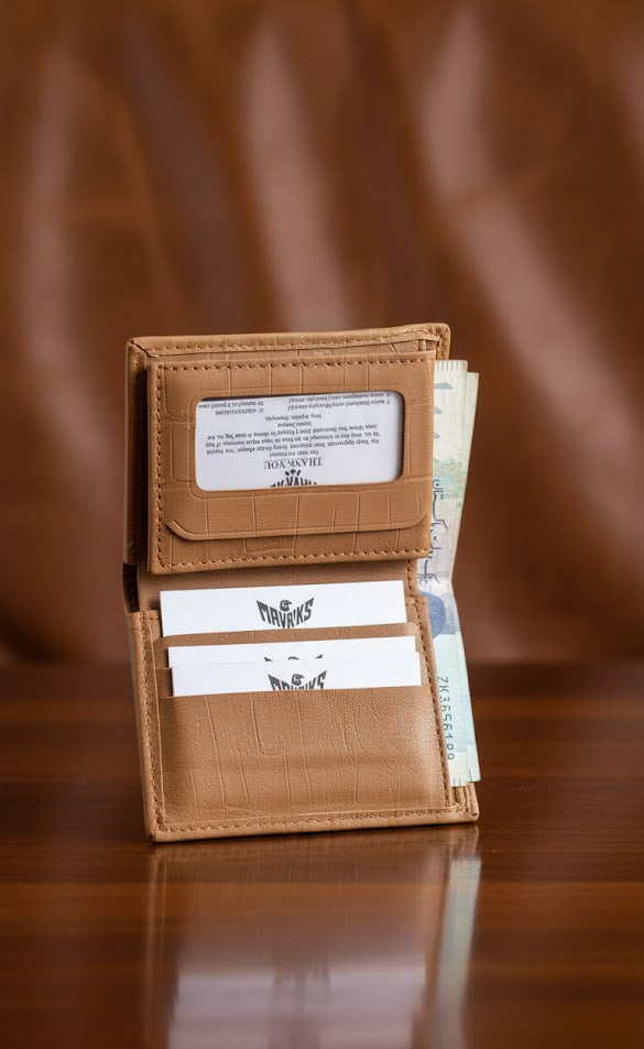 Leather Wallets - Three-Flap Khaki / Sand - TFLW#1
