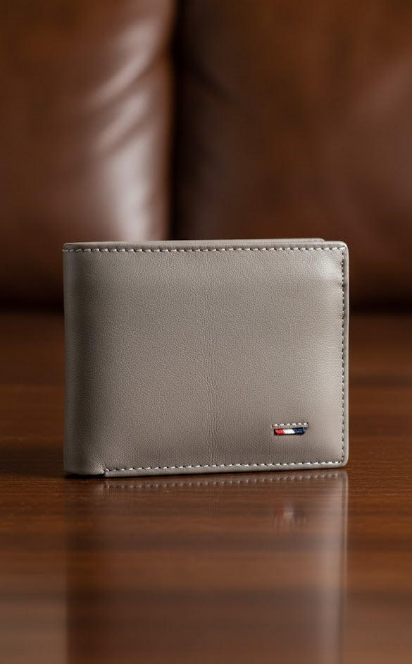 Leather Wallets - Three-Flap Grey - TFLW#2