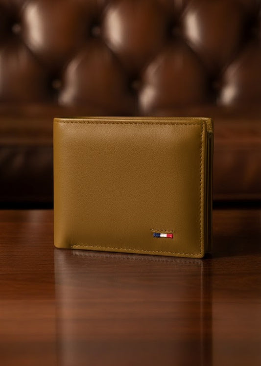 Leather Wallets - Three-Flap Khaki / Sand- TFLW#2