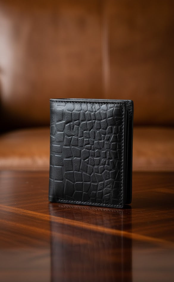 Leather Wallets - Three-Flap Black - TFLW#1