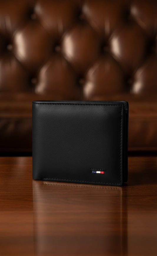 Leather Wallets - Three-Flap Black - TFLW#2