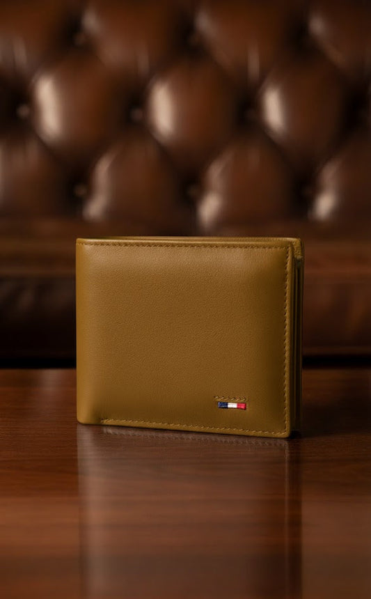 Leather Wallets - Three-Flap Khaki / Sand- TFLW#2