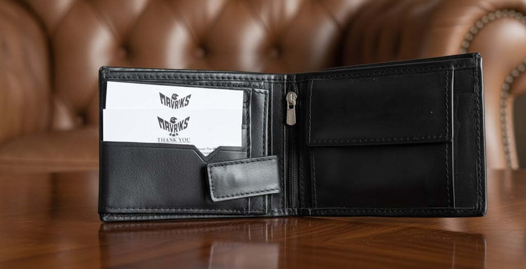 Leather Wallets - Three-Flap Black - TFLW#3