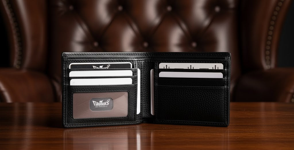 Leather Wallets - Trident Black - TLW#1