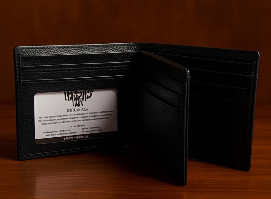 Leather Wallets - Trident Black - TLW#1
