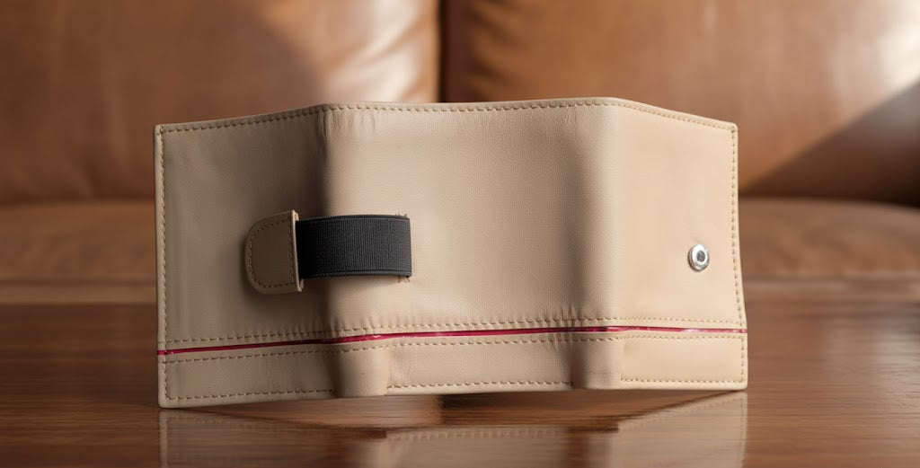 Leather wallets - Trifold Beige - TLW#1