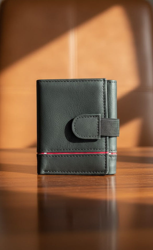 Leather Wallet - Trifold Black - TLW#1