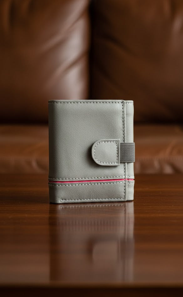 Leather Wallets - Trifold Grey - TLW#1