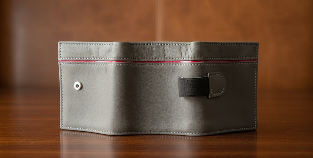 Leather Wallets - Trifold Grey - TLW#1